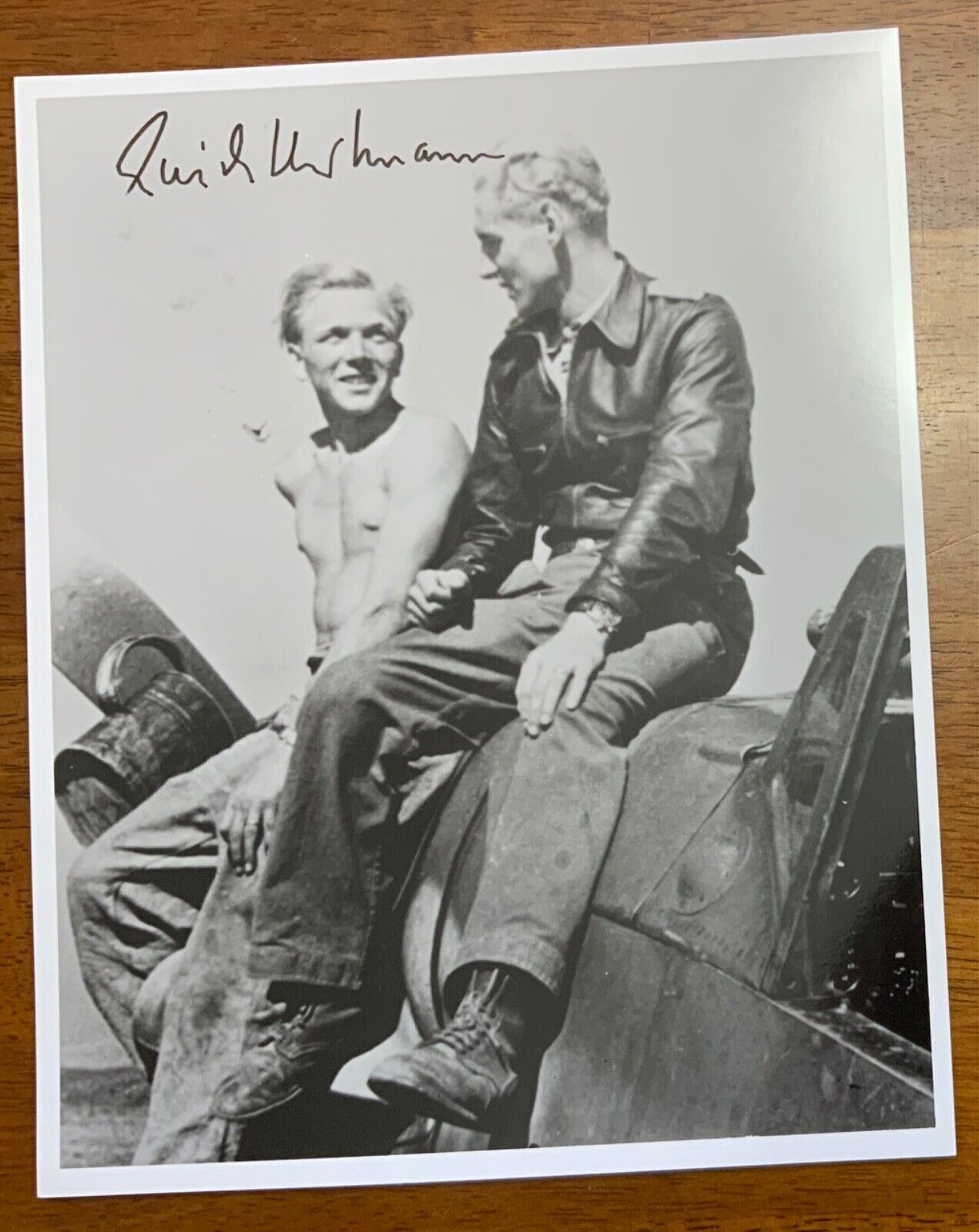 WWII German Luftwaffe Ace Pilot Erich Hartmann Signed Photo Knight’s Cross #1