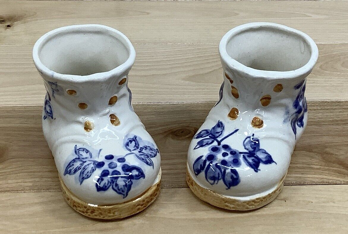 Pair Of Vintage MCM, PICO Signed Porcelain Boots - Japan, 3.5”