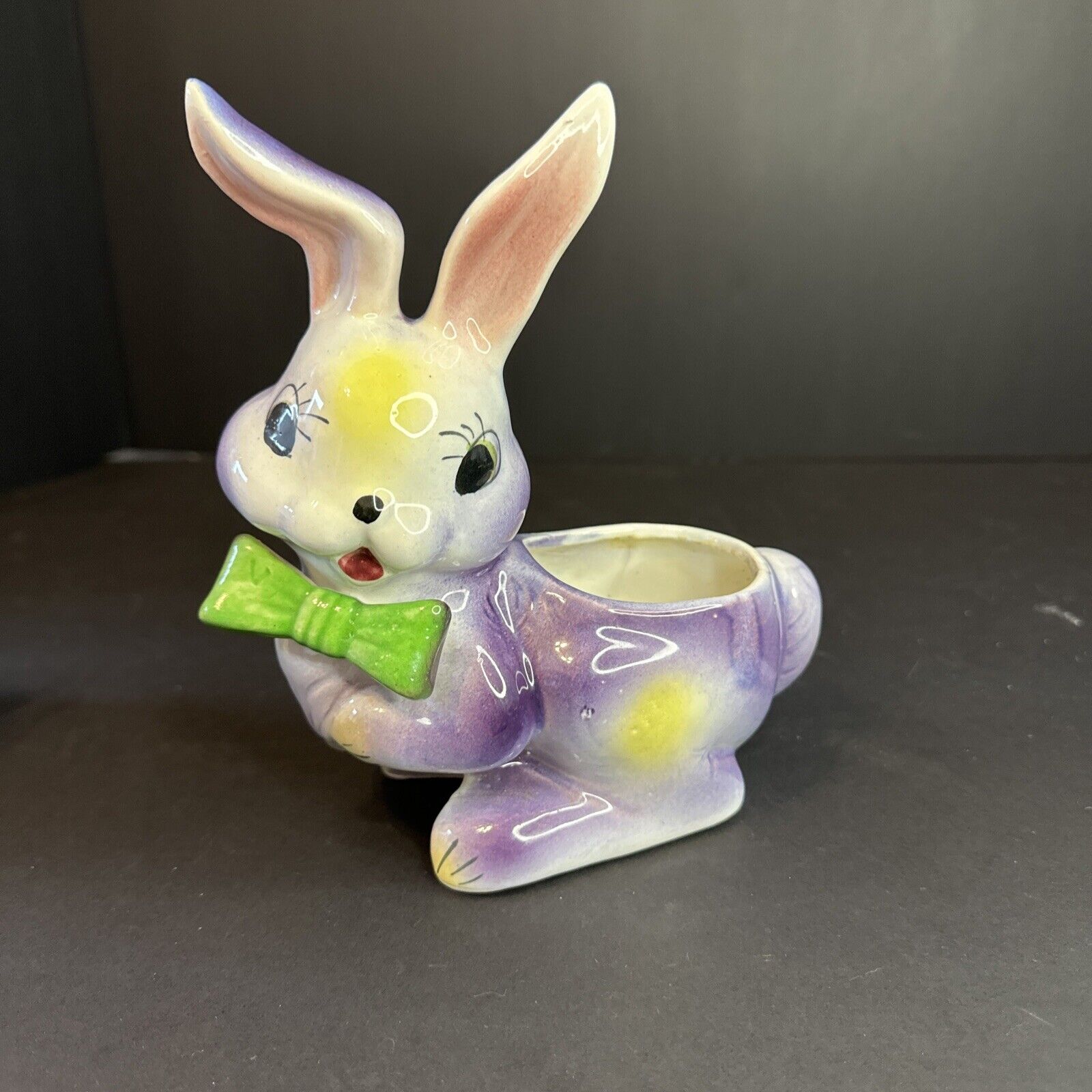 Vintage Purple Rabbit Bunny Planter  Antimorphic Shafford 4423 Japan