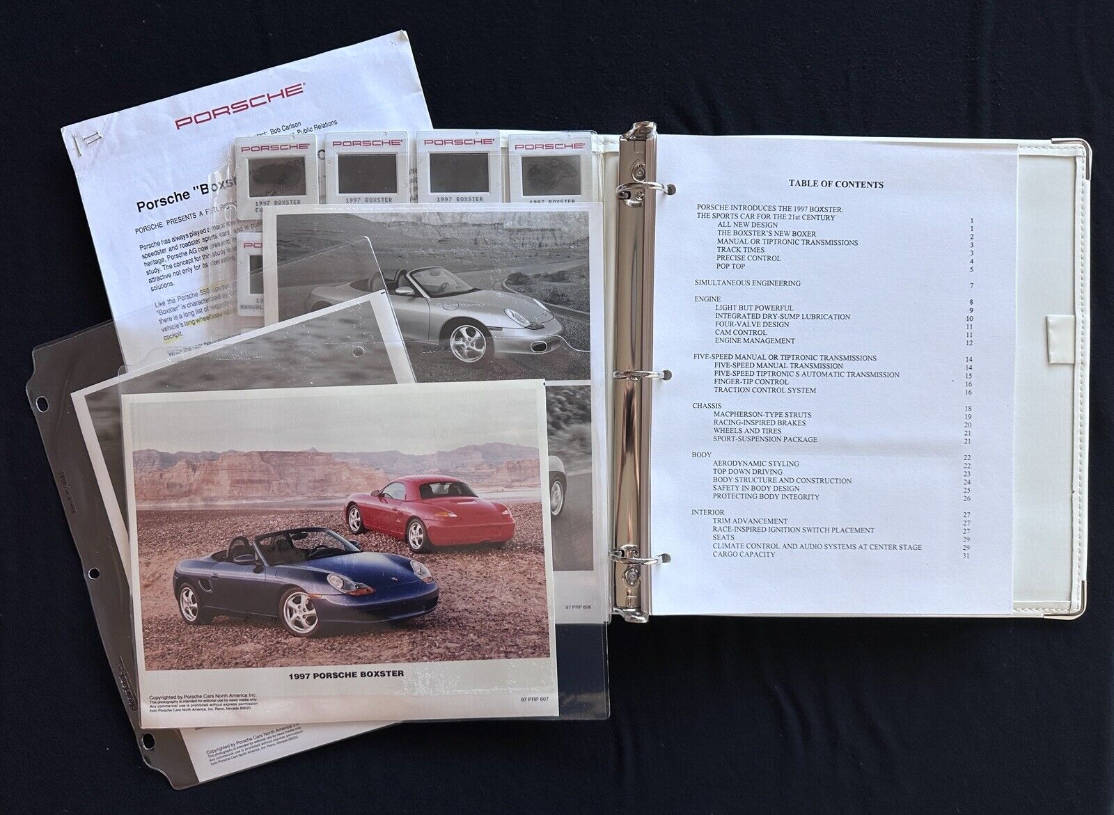 1997 PORSCHE Boxster Concept Car Press Kit Photos Slides