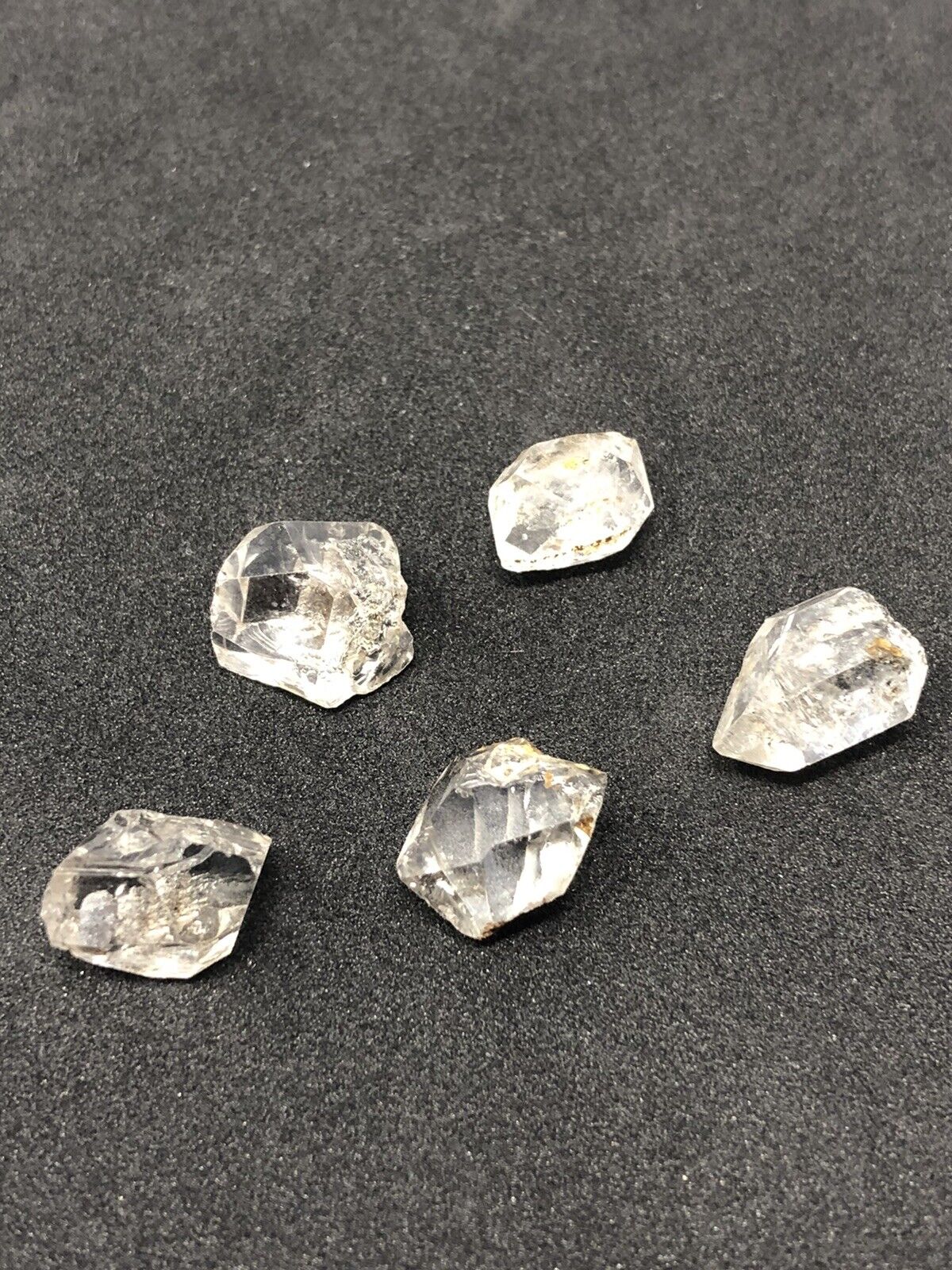 5 Piece Set Collection Herkimer Diamond Quartz 7.8g raw & Water Washed Only C2