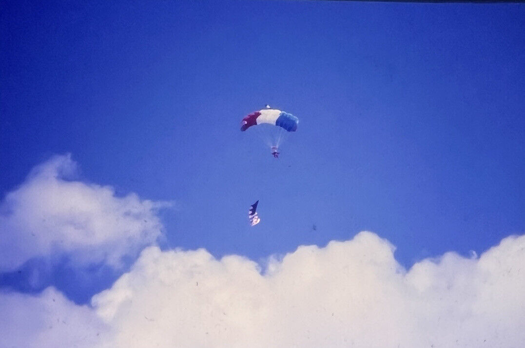 Vintage Photo Slide 1985 Parachute Oshkosh Airshow