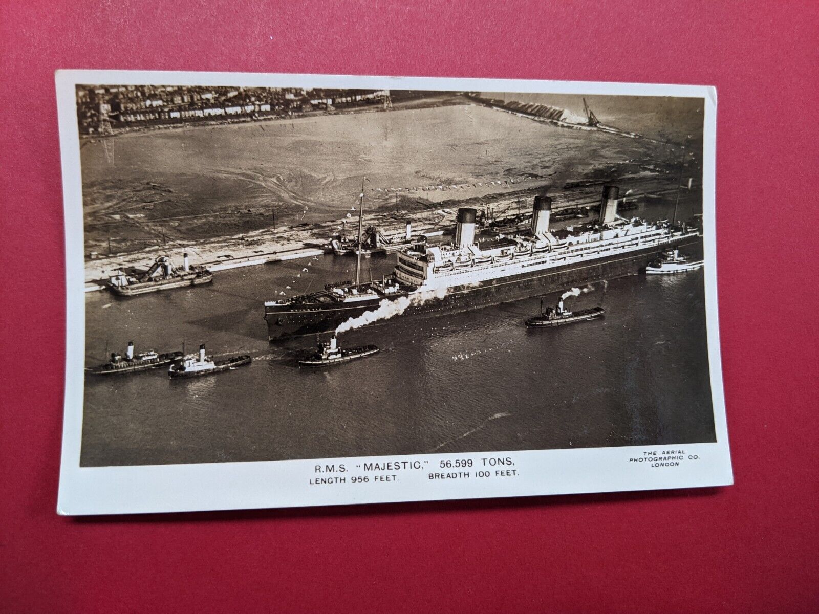 White Star Line - RMS MAJESTIC (1922) Real Photo Postcard (1930's)