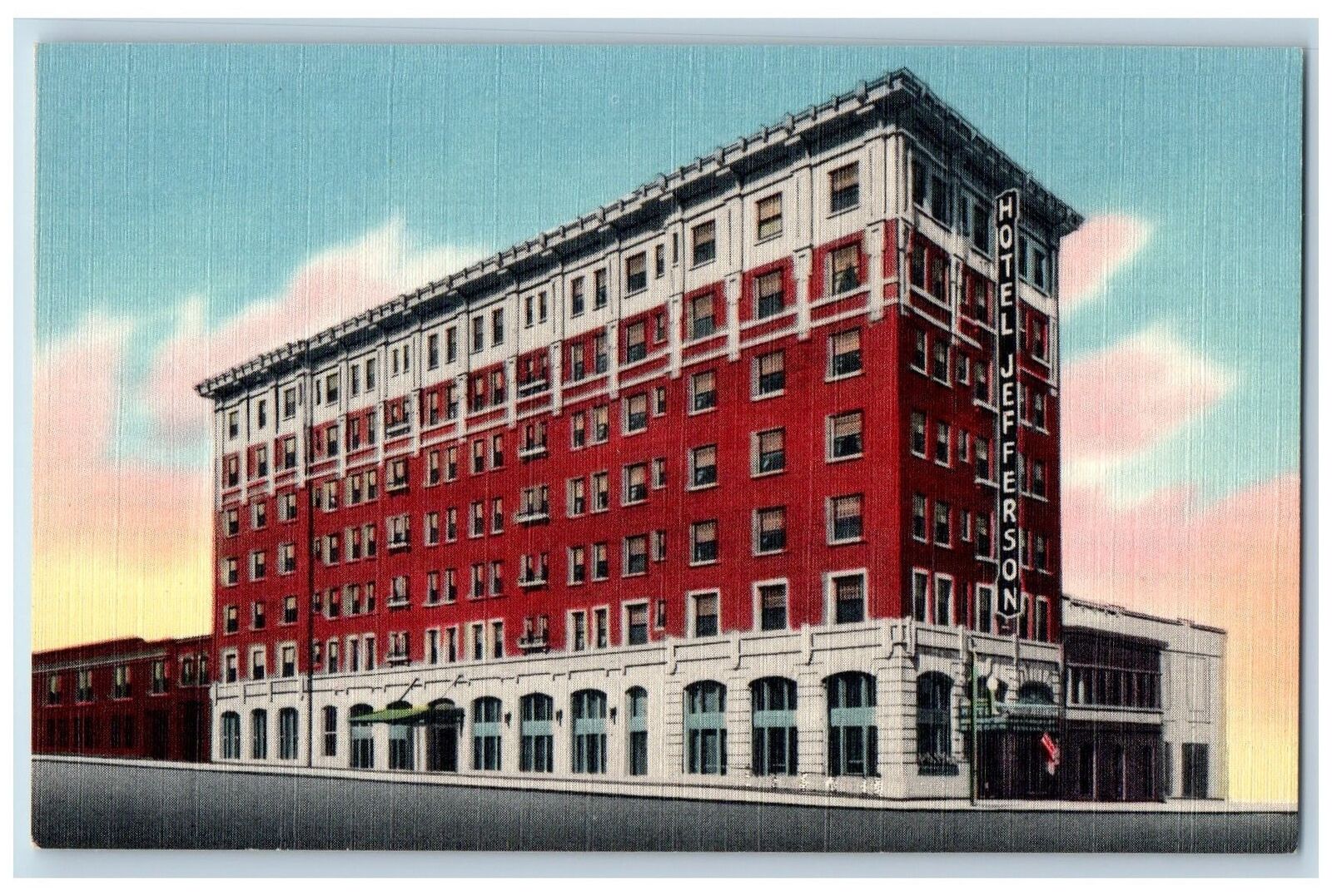Columbia South Carolina SC Postcard Jefferson Hotel Building Exterior c1940's