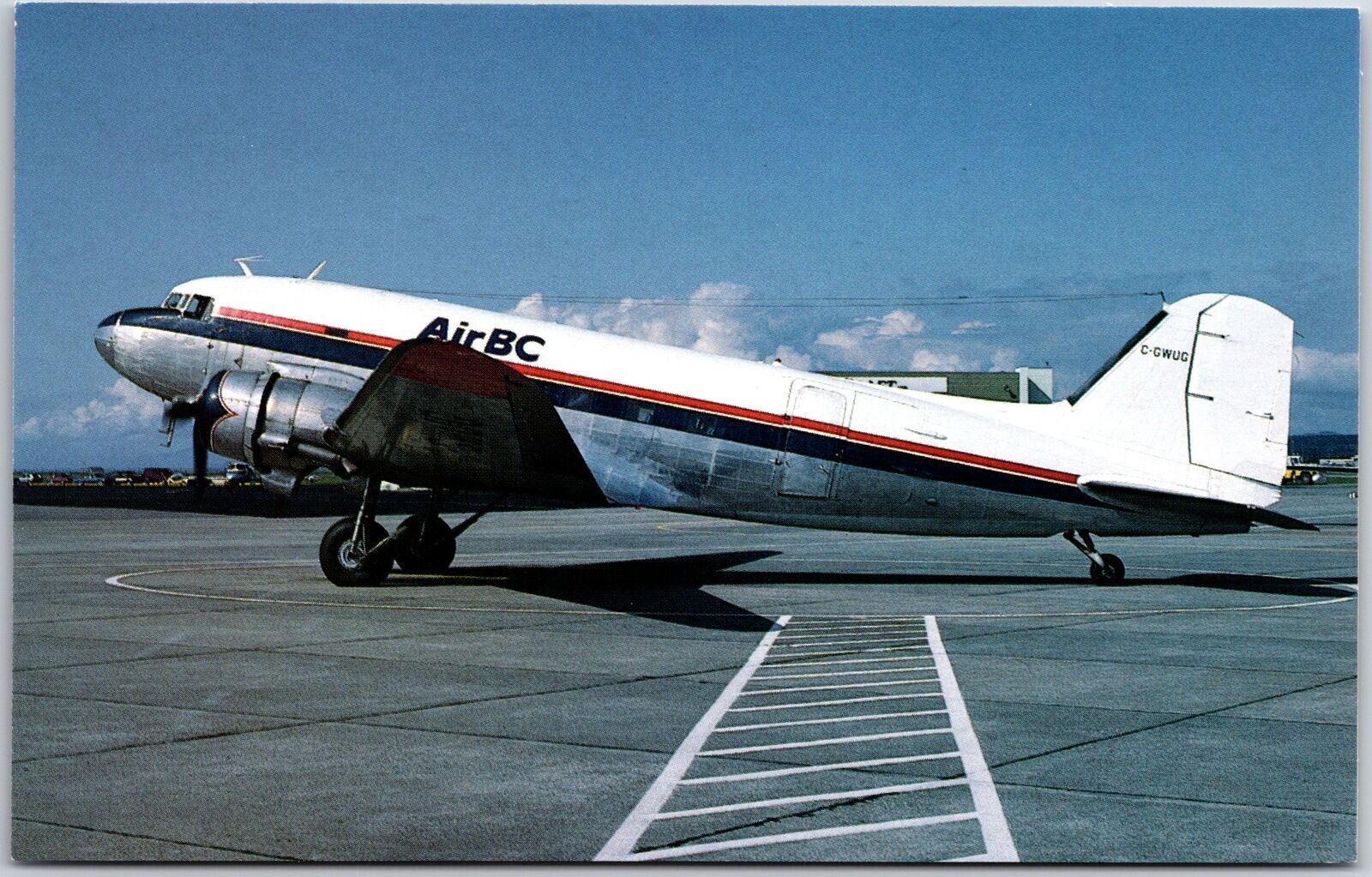 Airplane Air BC Douglas DC-3C (C-47B-DK) C-GQUG MSN 32963 Vancouber BC Postcard