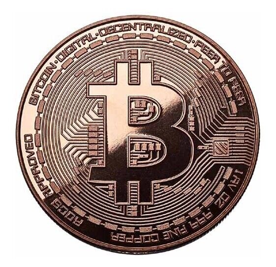 Bitcoin Commemorative Round 1 oz .999 Pure Copper Coin 2021 Edition