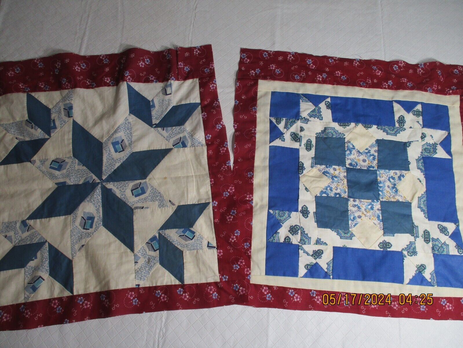 2 Vintage Quilt Blocks  Approx 18\