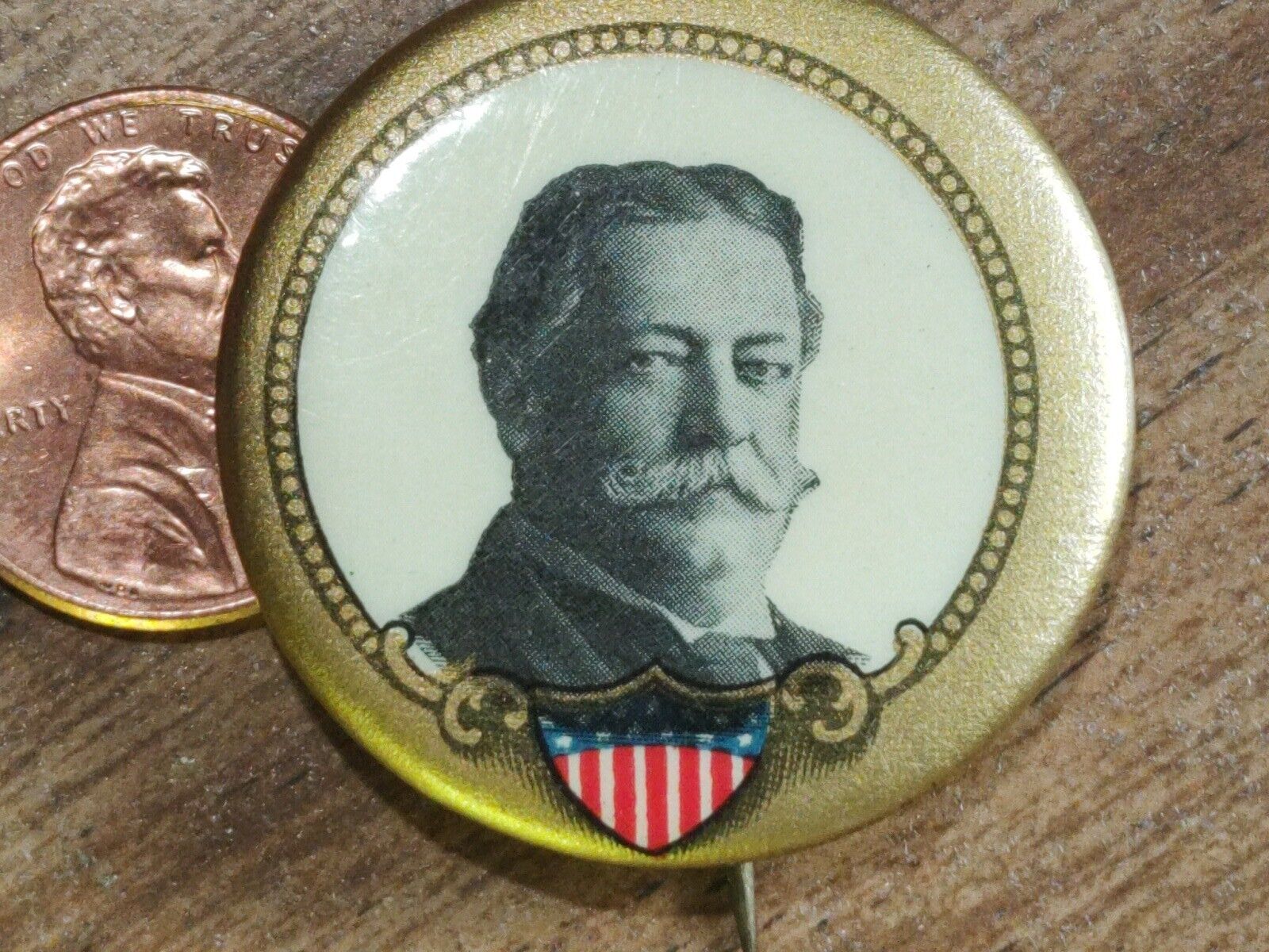 1908 WILLIAM Howard TAFT PRESIDENT campaign pin button political badge 1.25\