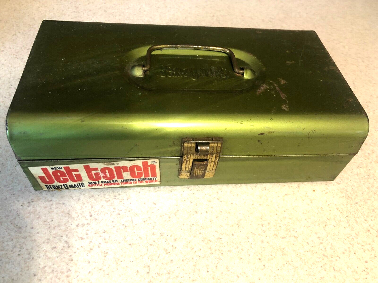 Vintage Bernz-O-Matic Jet Torch 7 Piece Kit - Green Box.