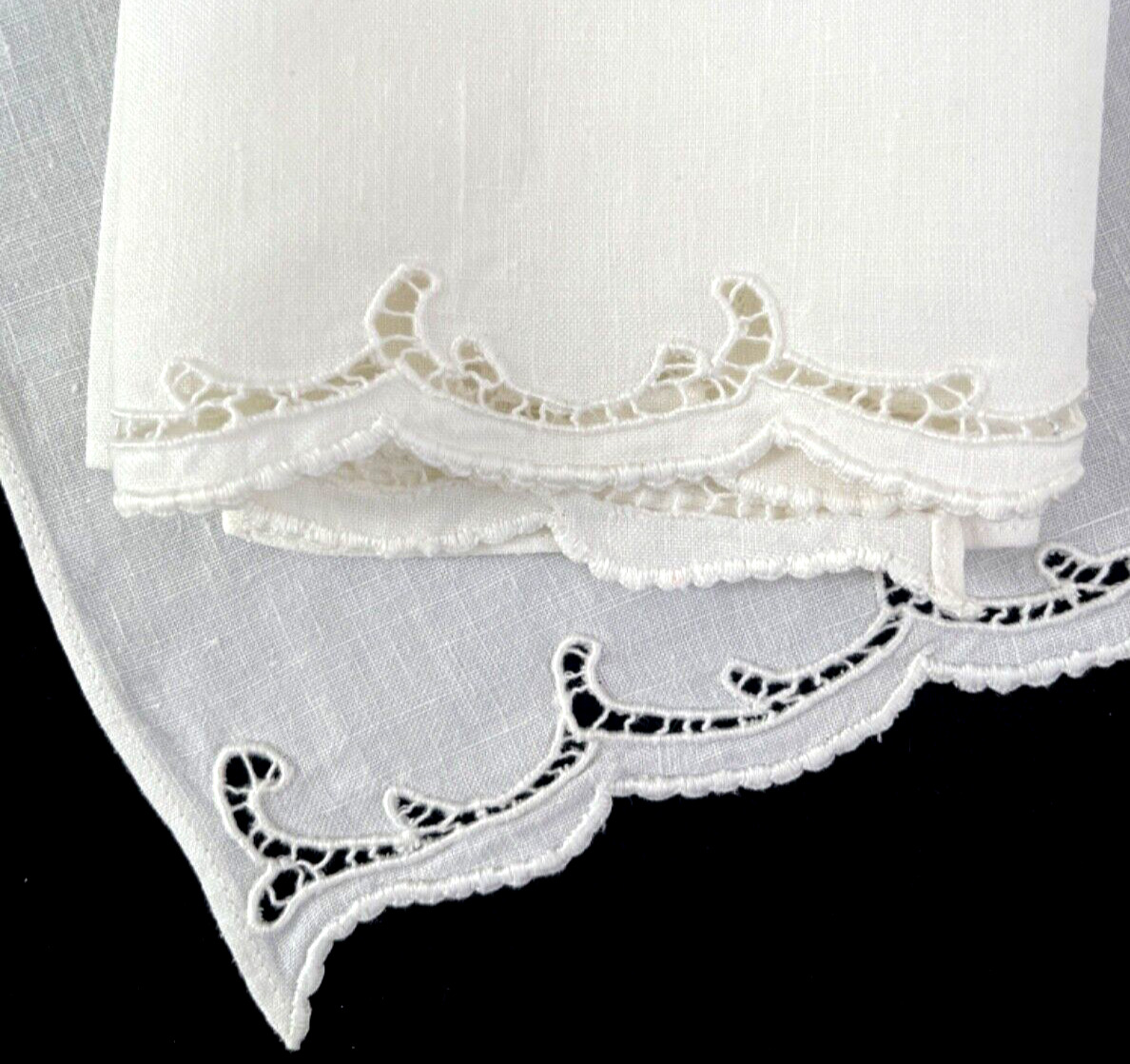 Pair of Vintage Marghab Madeira Hand Embroidered Towels \