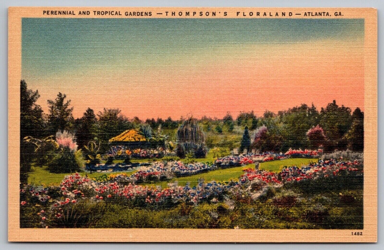 Perennial And Tropical Gardens Thompsons Floraland Atlanta Georgia GA Postcard