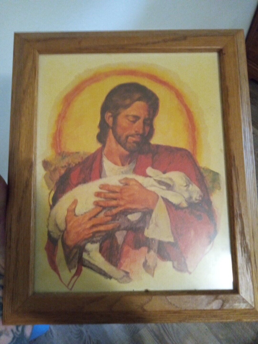 Young Jesus with Lamb Framed Print 11x9in