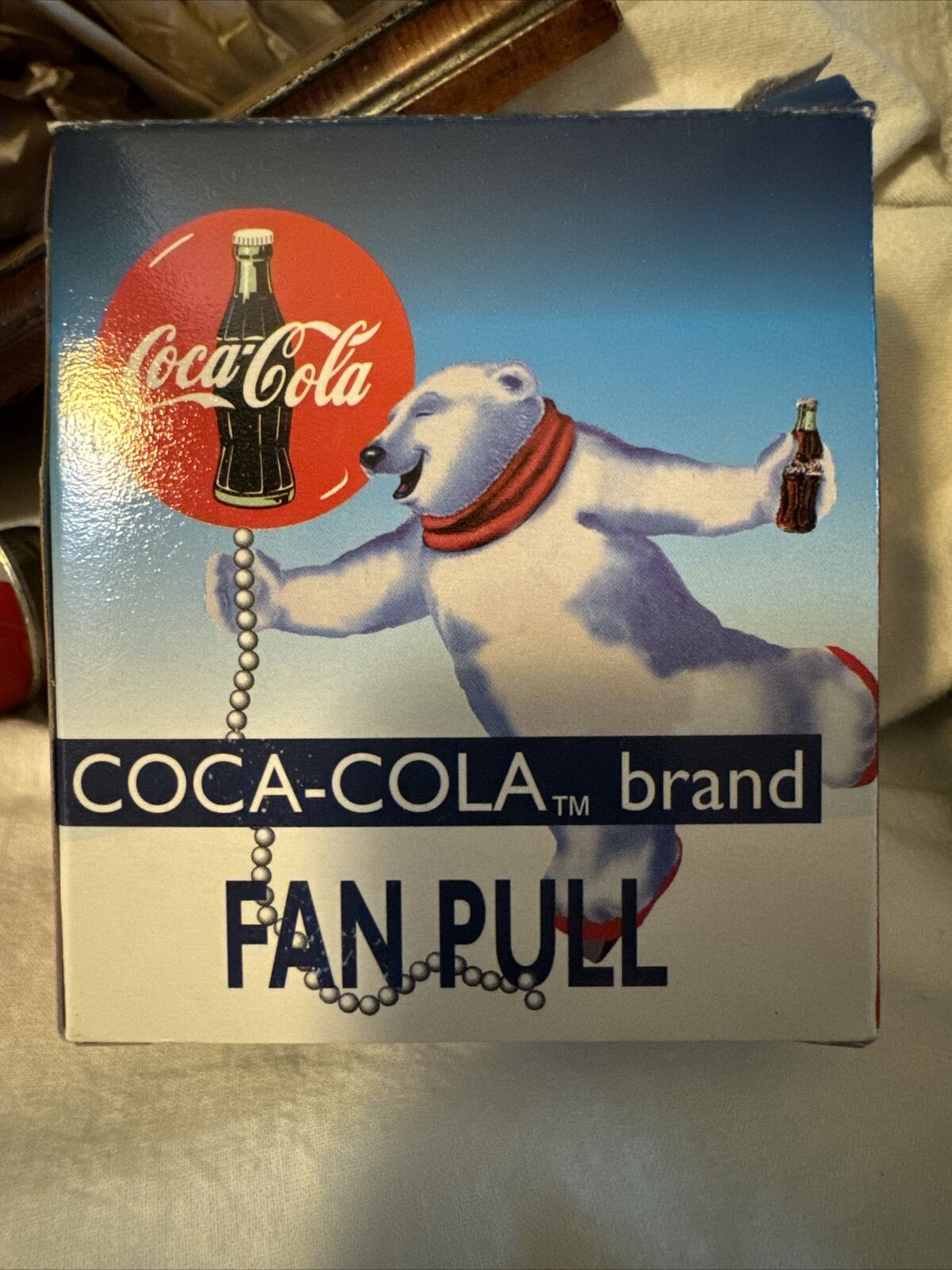 Vintage 1999 Coca-Cola Fan Pull Tirette de Ventilateur