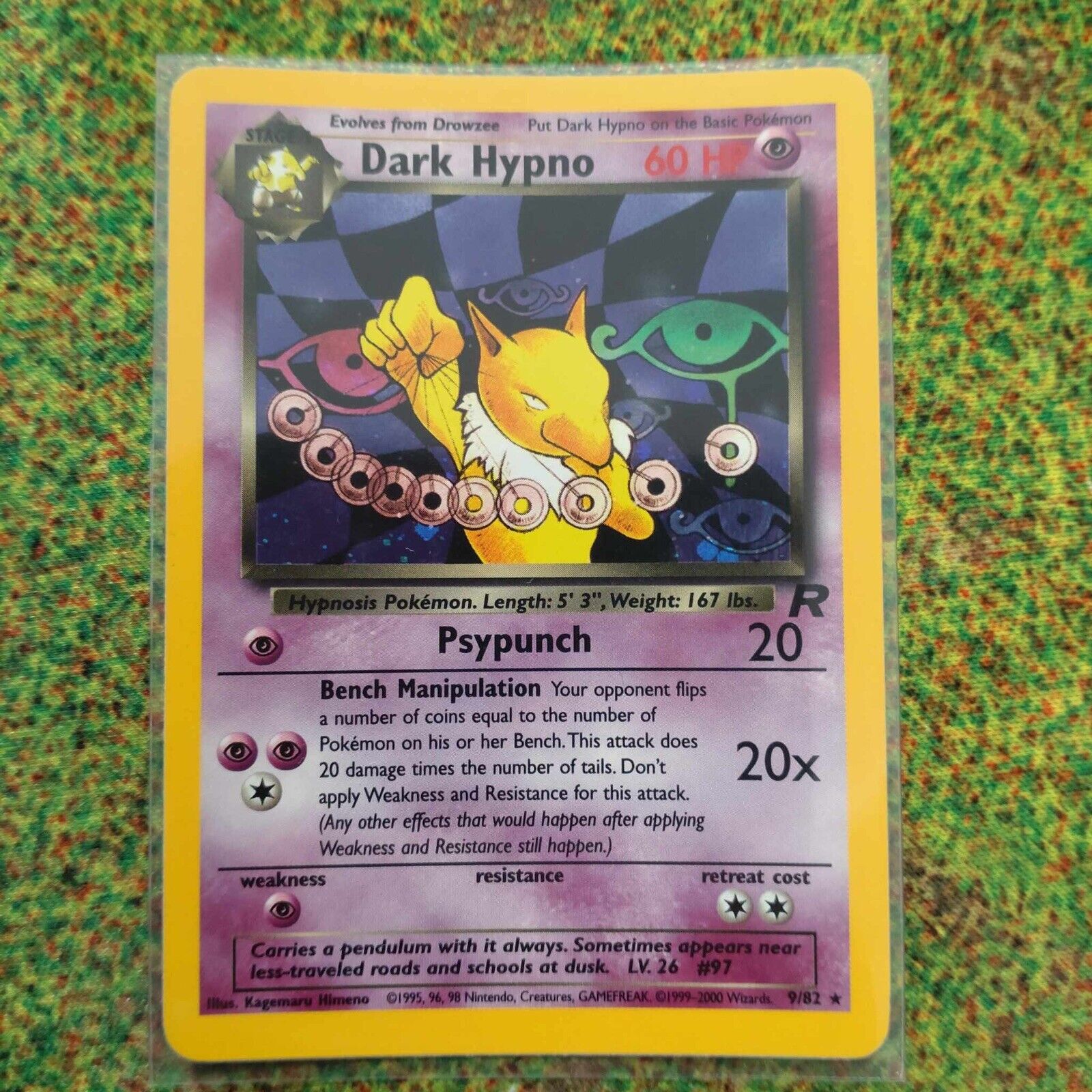 Pokémon Trading Cards Team Rocket Set Dark Hypno Mint / Near Mint 9/82