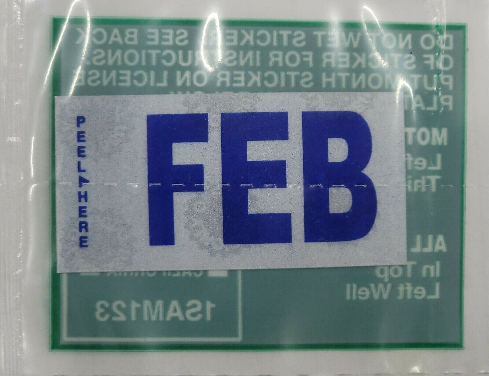 DMV MONTH TAG STICKER FEBRUARY / FEB CALIFORNIA DMV LICENSE PLATE ORIGINAL TAG