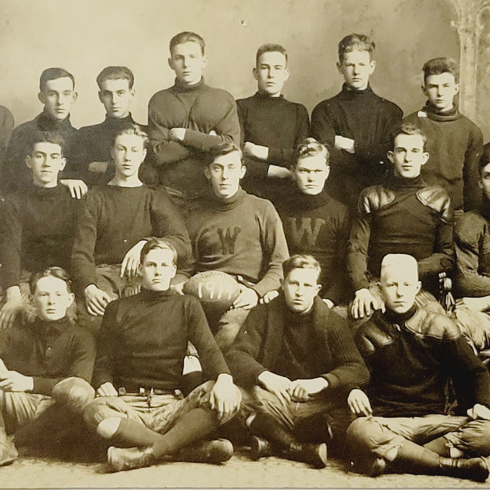 Rare 1914 RPPC Postcard Walton New York Football Team Delaware County NY