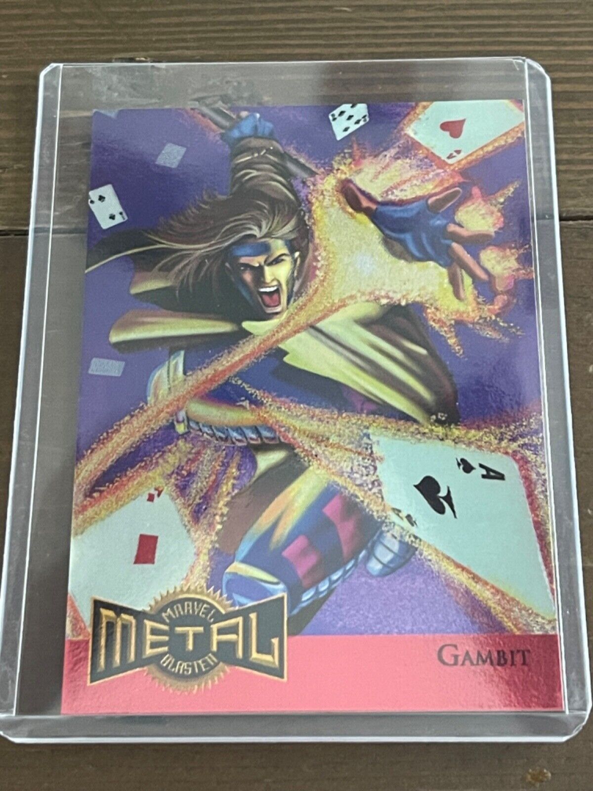 1995 Marvel Metal 🔥 Gambit Gold Blaster Insert Card #4 of 18 Rare