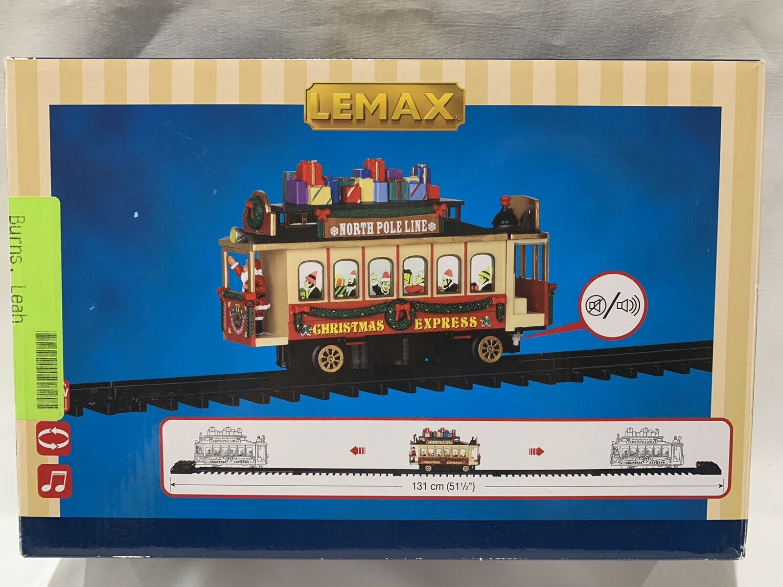 Lemax Santa\'s Cable Car Christmas Train North Pole Line Sight Sound Tracks 2015