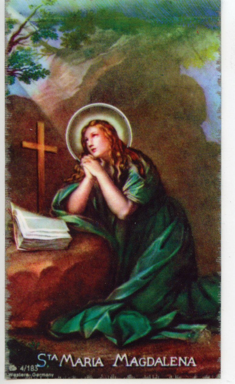 St. Mary Magdalene - Relic Laminated Holy Card - Blessed by Pope Francis 