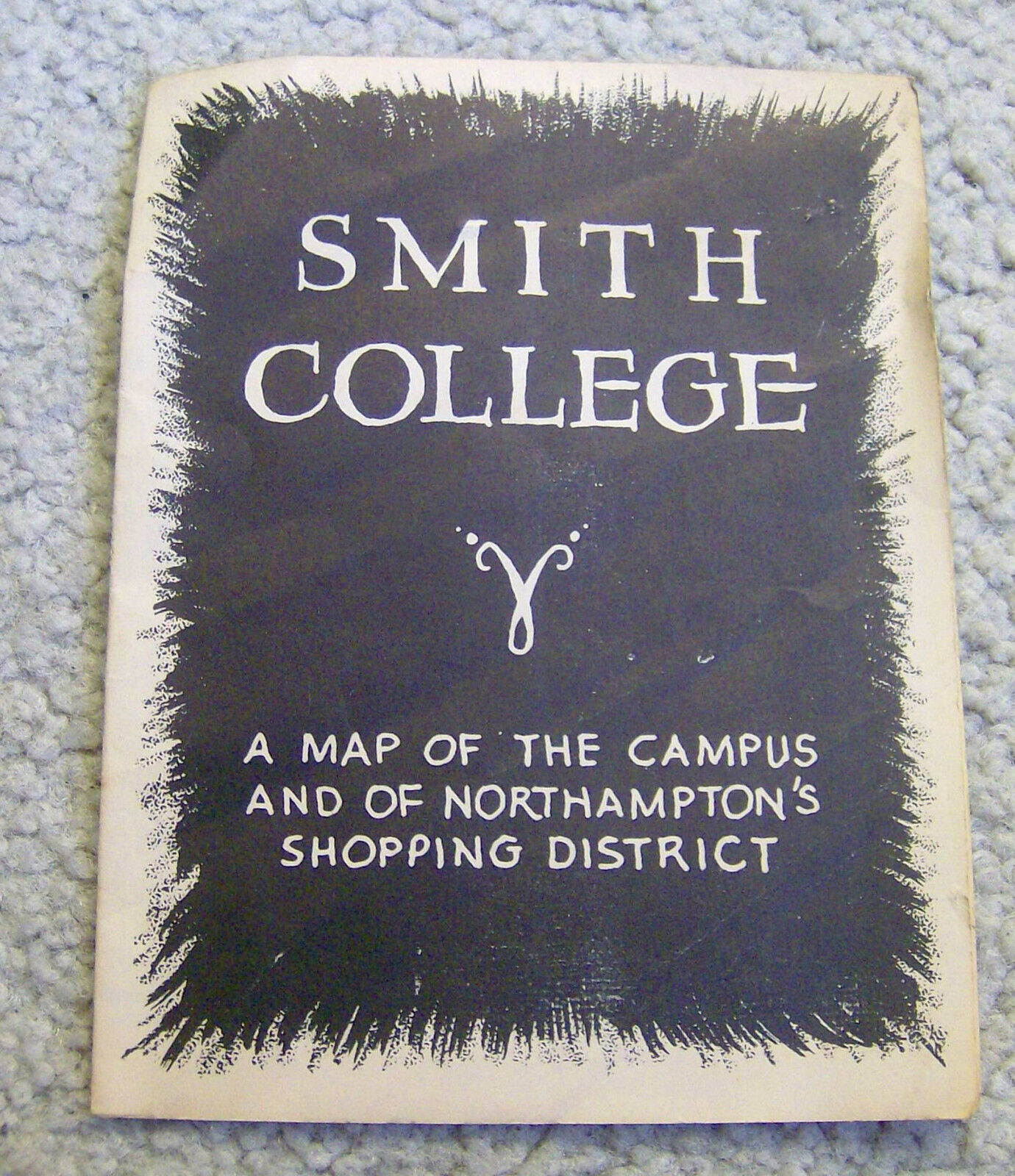 RARE vintage 1940s SMITH COLLEGE Northampton shopping map Massachusetts pamphlet
