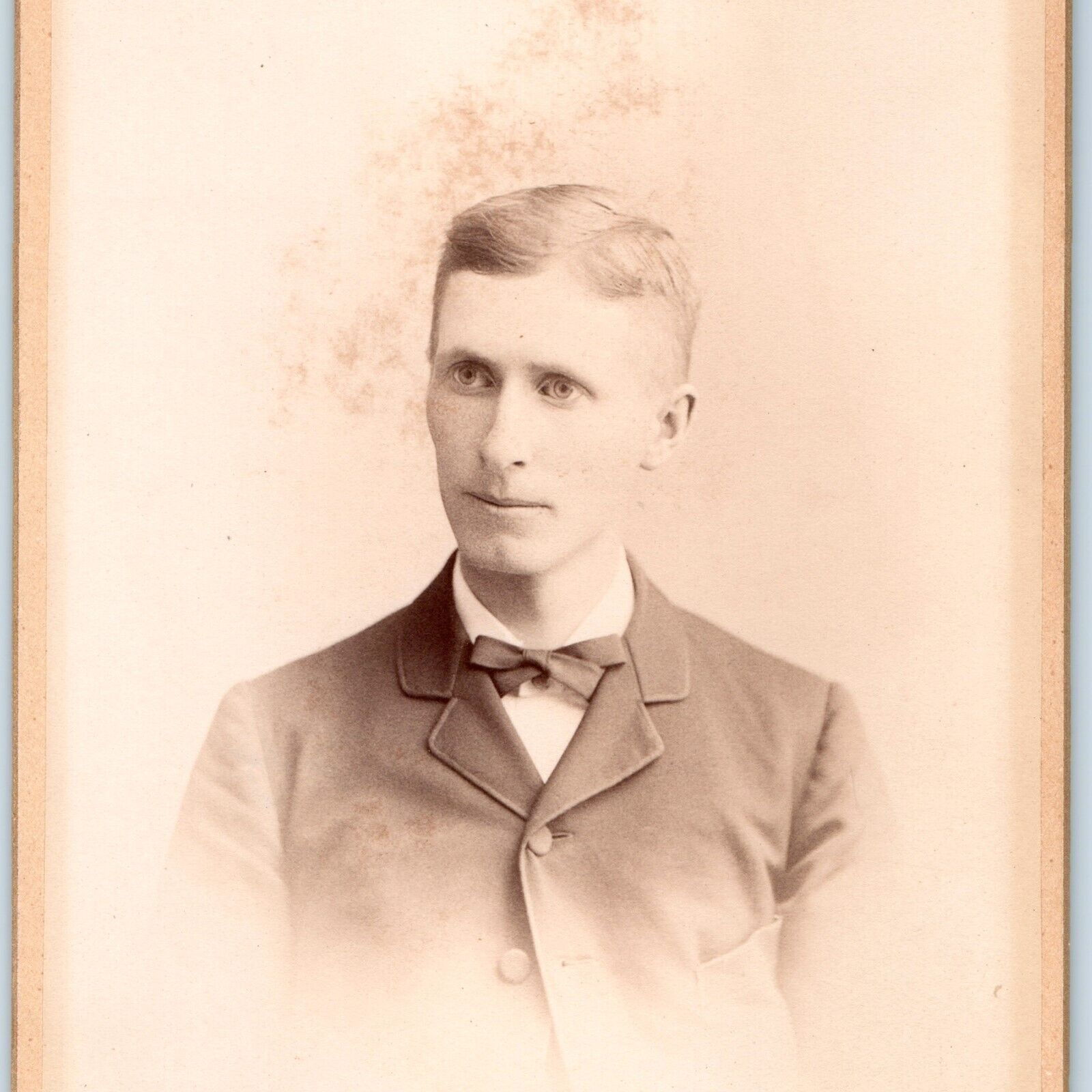 c1880s Rockford, IL Slim Man Cabinet Card Real Photo by Atchley Illinois IL B8