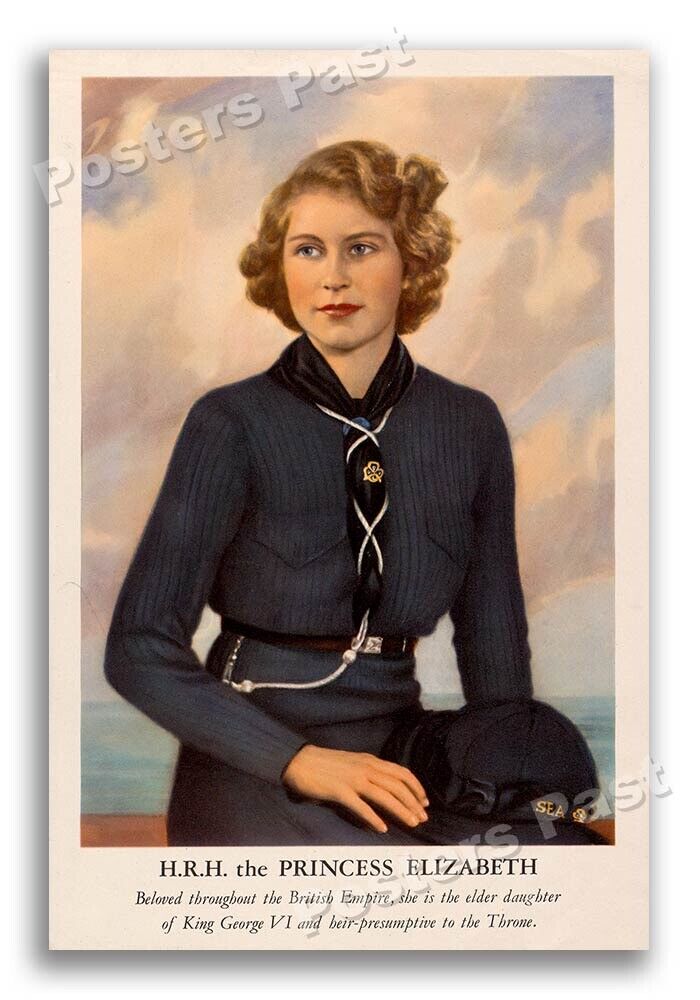 “H.R.H. the Princess Queen Elizabeth” 1941 Vintage Style WW2 War Poster - 16x24