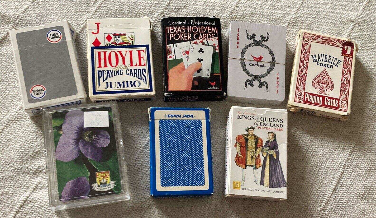 VTG Lot of Playing Cards (cardinal Texas, Euro,pan am,Hoyle, Heritage)