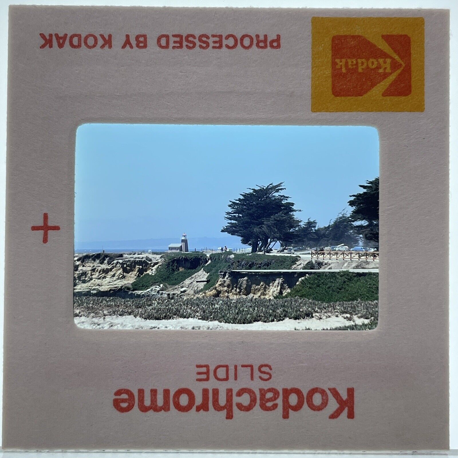 35mm Slide Vtg 1970s View of West Cliff Lighthouse Santa Cruz California #2