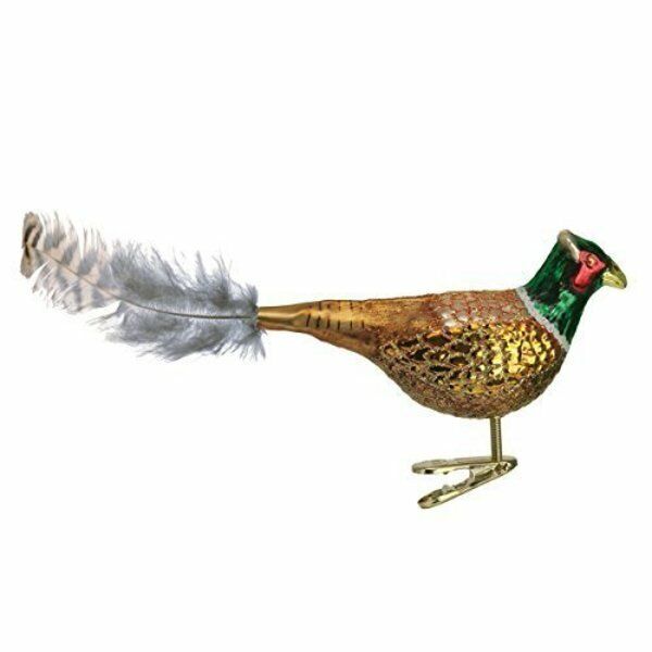 Old World Christmas Glass Blown Ornament, Pheasant (With OWC Gift Box)