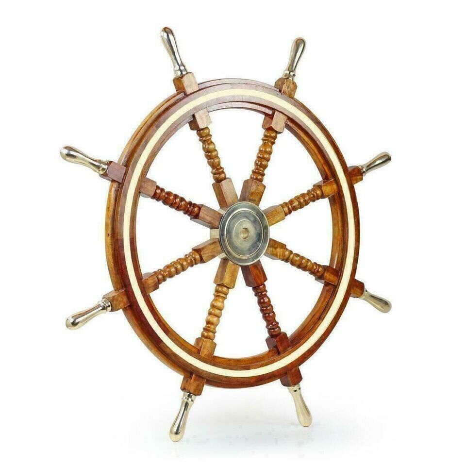 Wood Ship Wheel Large Boat Steering Helm 36\
