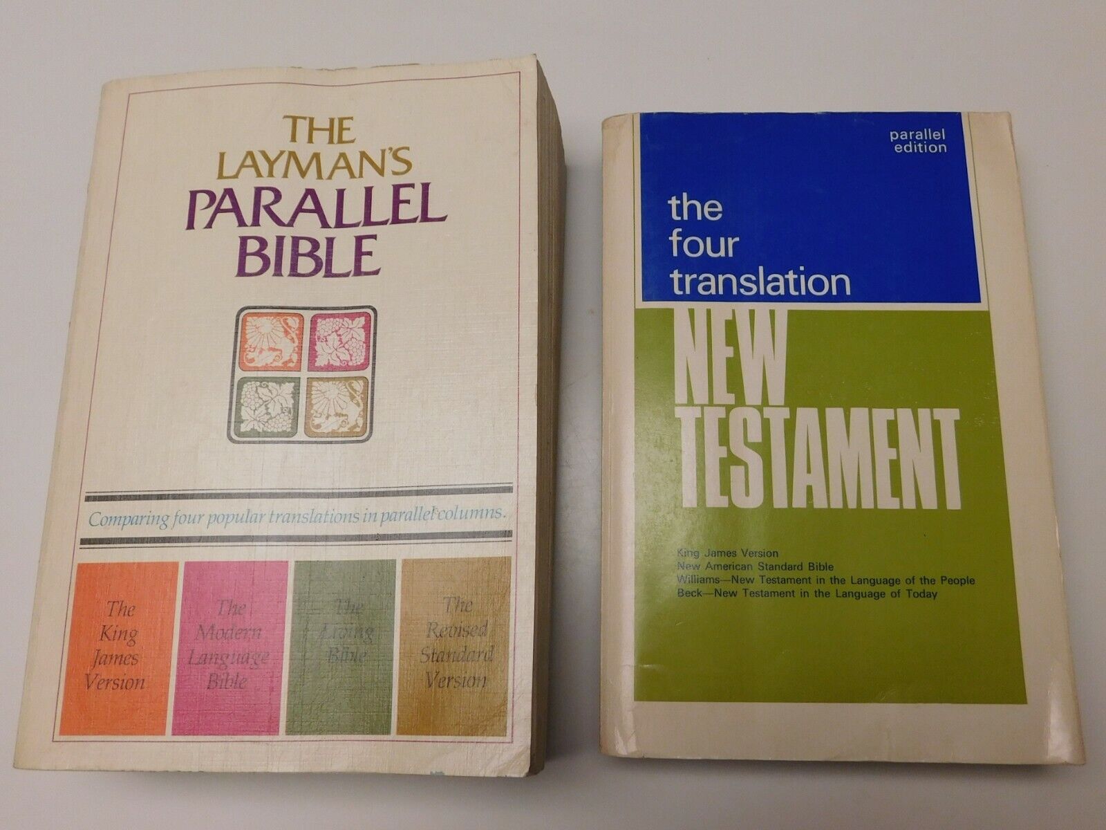 2 Bibles:  The Layman’s Parallel Bible and The Four Translation New Testament