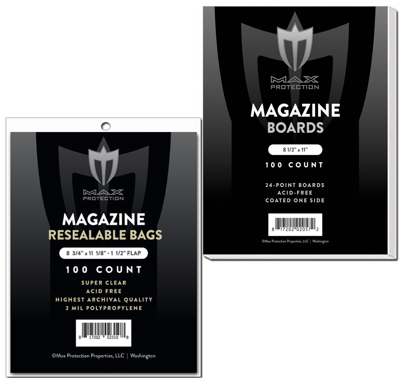500 Max Pro Ultra Clear Resealable Magazine Bags and Boards