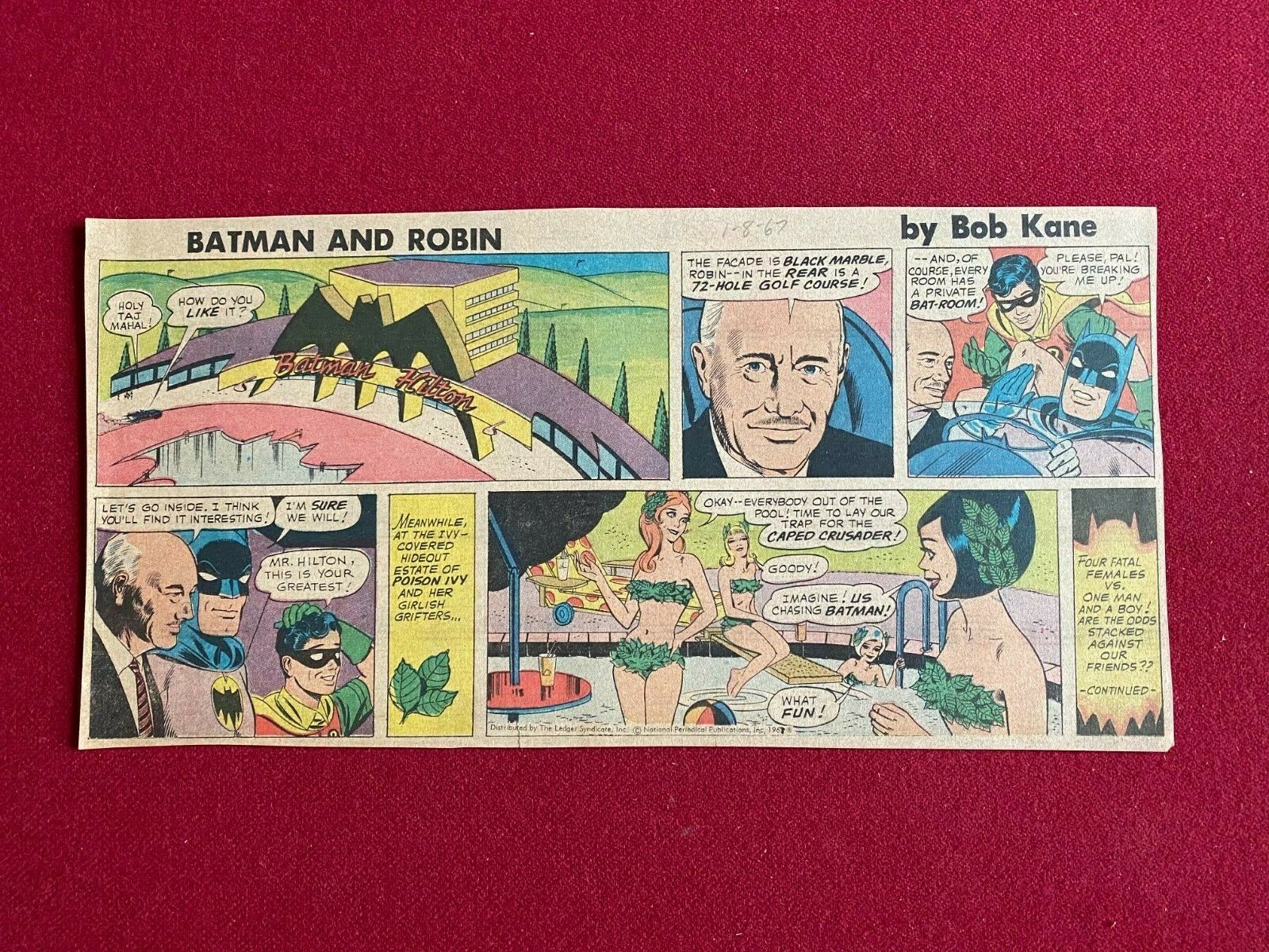 1967, BATMAN, Sunday Comic Strip (Scarce / Vintage) Bob Kane