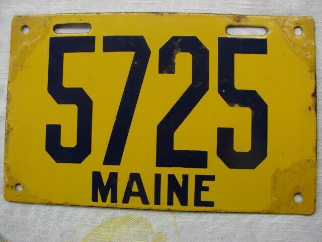 1912 Maine License Plate 5725