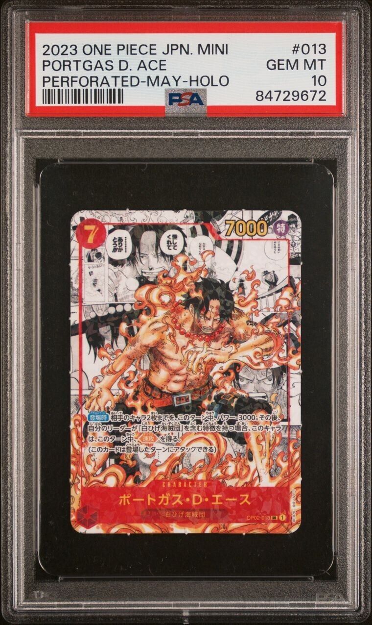 2023 One Piece Japanese Mini May Holo #013 Portgas D Ace PSA 10 GEM MINT POP 51