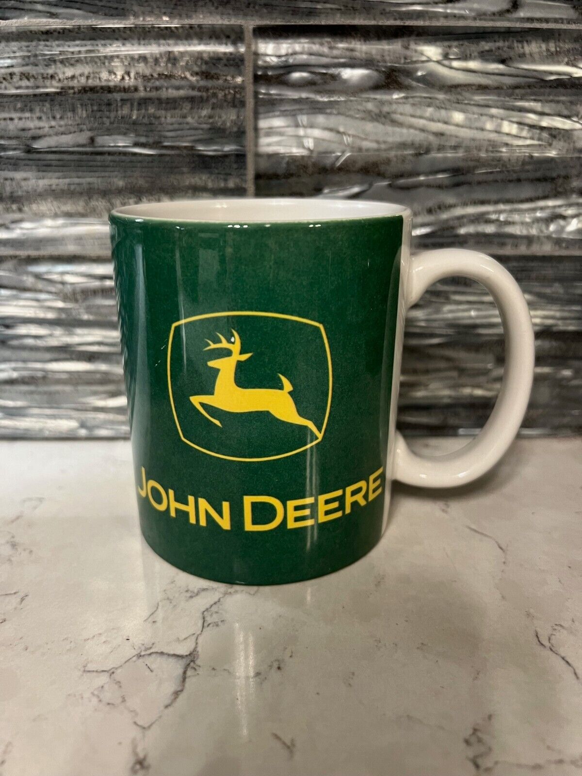 John Deer ceramic coffee mug