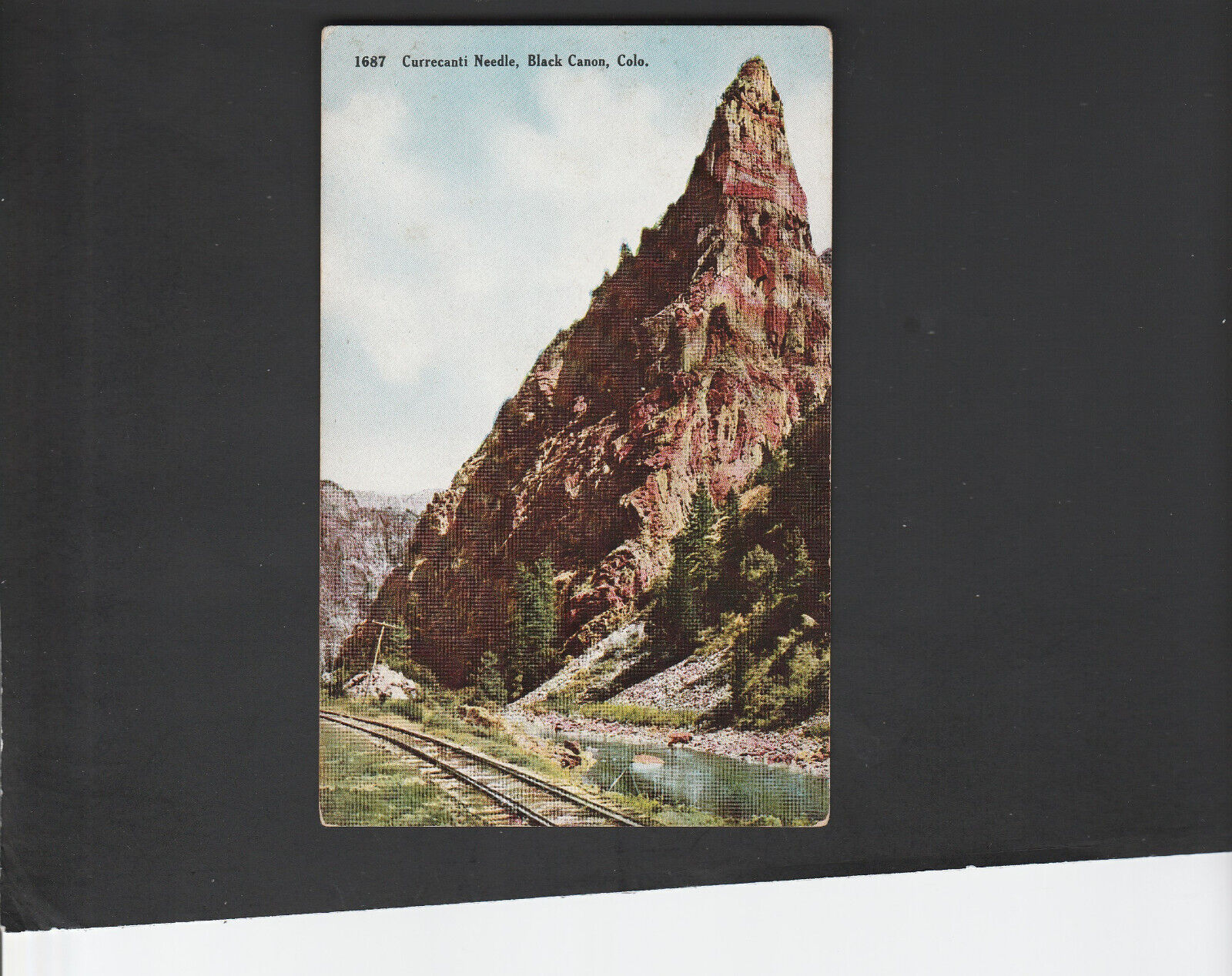 vintage 1910 postcard Black Canon , Colorado Currecanti Needle / mountain