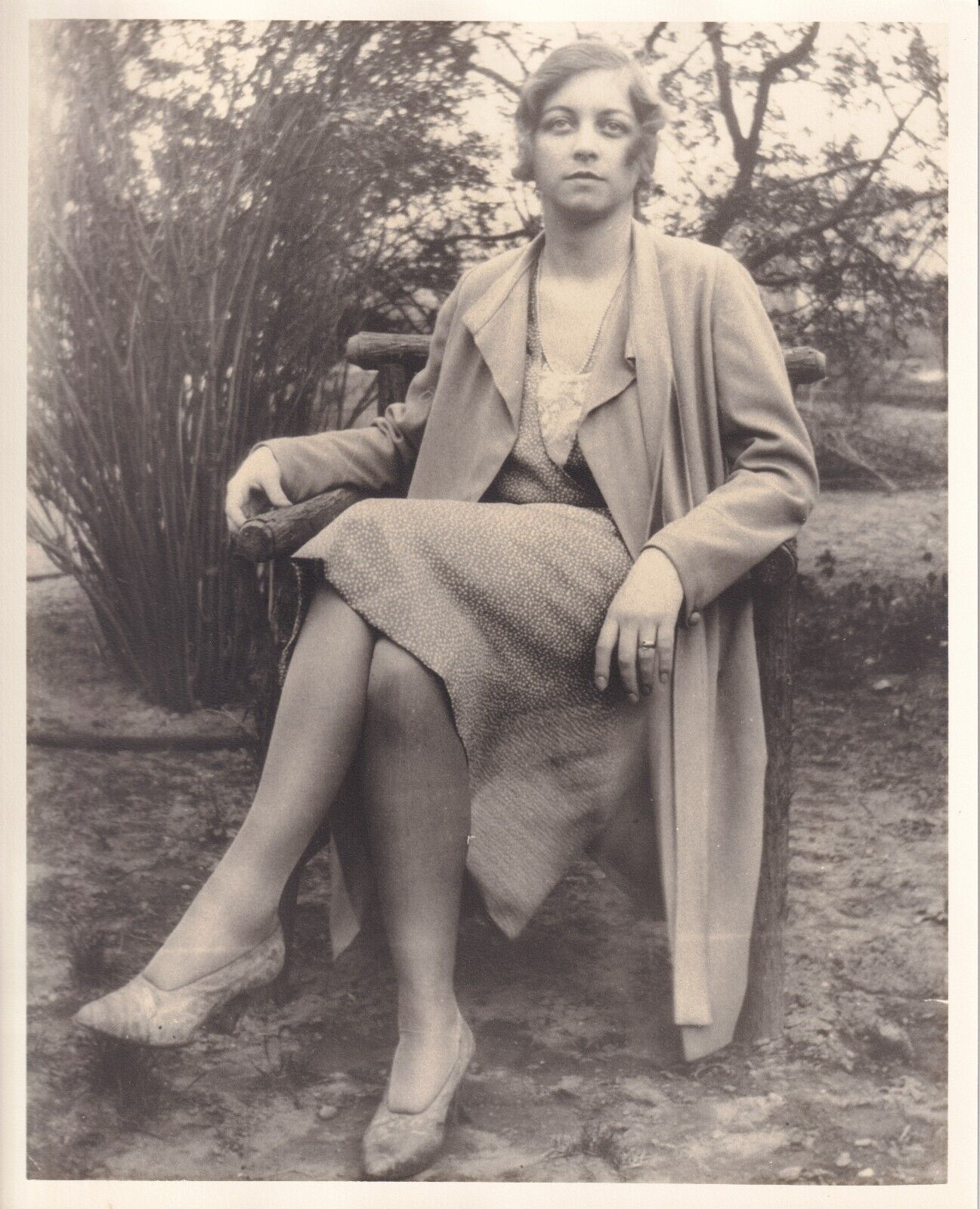 Vintage Photo Beautiful Young Woman Outdoor Portrait 1930s *see description*