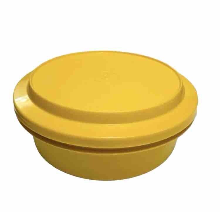 Tupperware 1206-31 Vintage Yellow Bowl Seal N Serve 1207-36 Lid,Plate Stackable