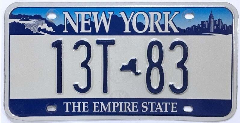 Expired New York 2001-2009 Niagara Falls NYC Skyline License Plate 13T-83