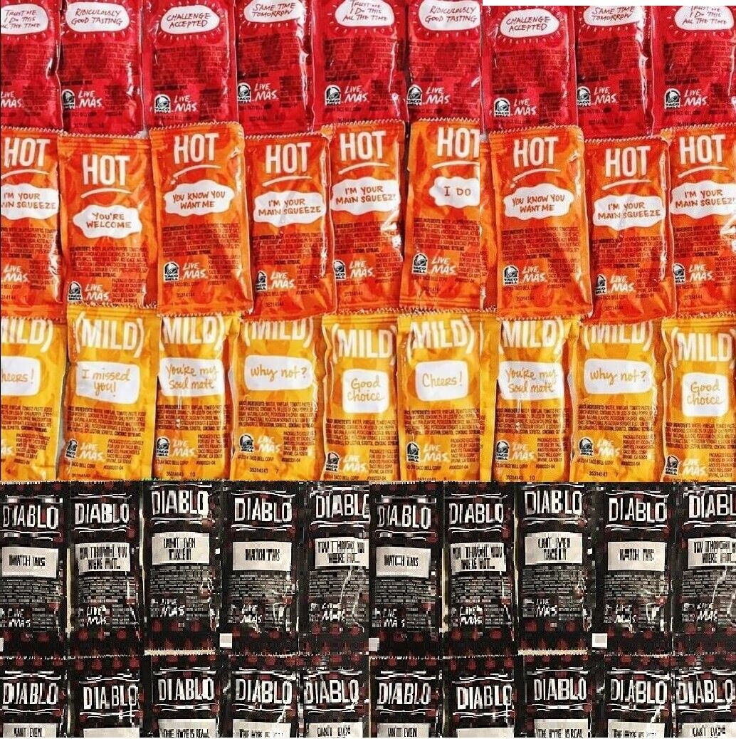 NEW LOT of 50 Taco Bell Sauce Packets Assorted FAST /  - BEST DEAL