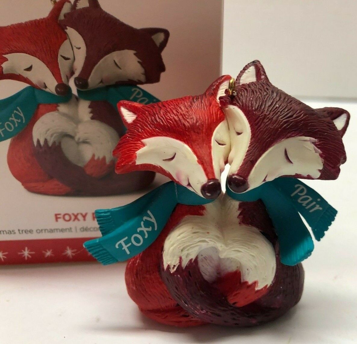 HALLMARK 2016 Two Foxes FOXY PAIR Christmas Ornament