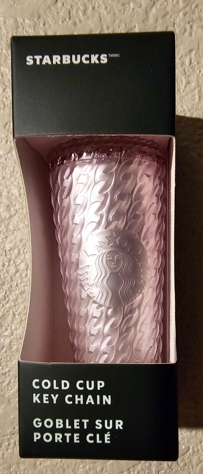 Starbucks 2024 💖VALENTINE'S💖 Pink Chainlink Soft Touch Cold Cup Keychain - NWT