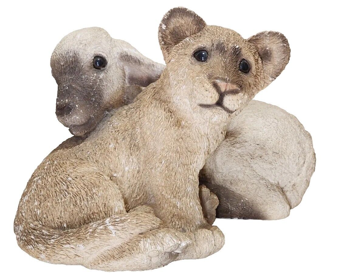 VINTAGE UNITED DESIGNS ANIMAL CLASSICS CUTE BABY LION CUB & LAMB SHEEP 6.5\