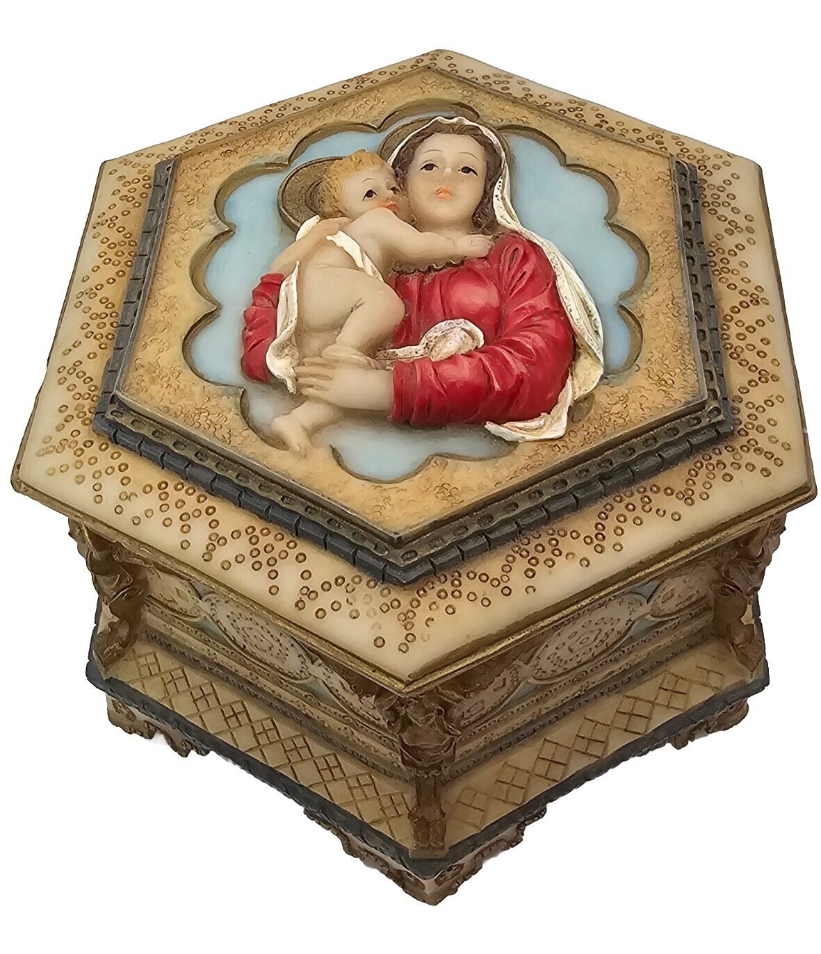 Antique Hand painted ceramic Lidded Box with Cherubs vintage Japan. 