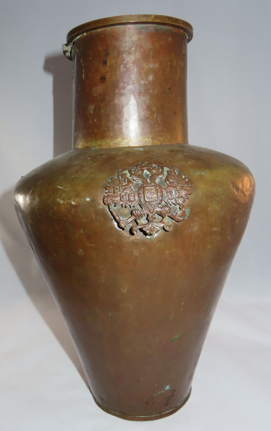 Antique Bronze Imperial Russian Urn with Emblem~Vase~Signed~As Found