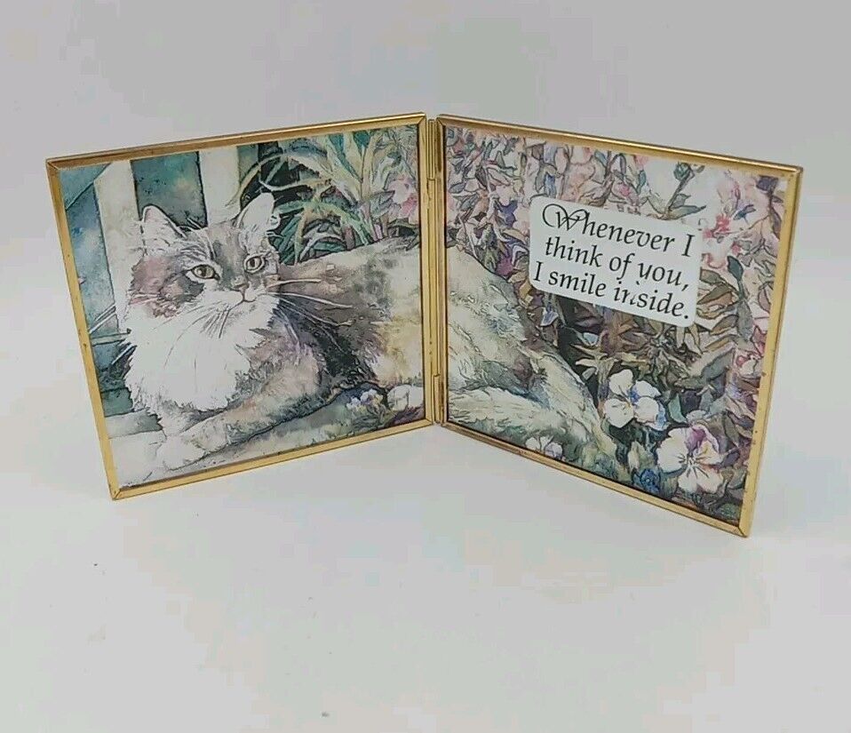 Vintage 1998 Avon Gift Collection Reverse Painted Glass Cat Plaque Cat Lover 