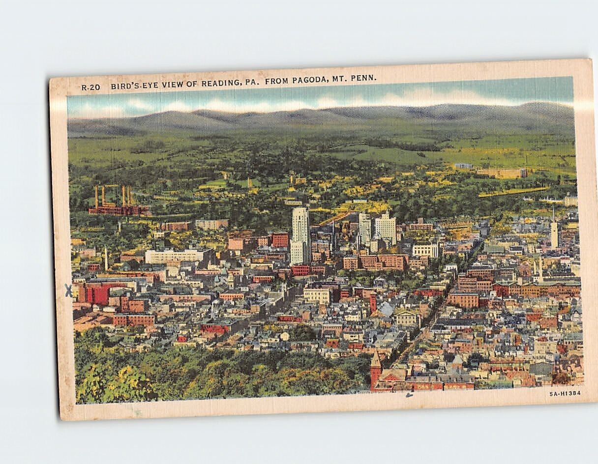 Postcard Aerial View of Reading Pennsylvania USA