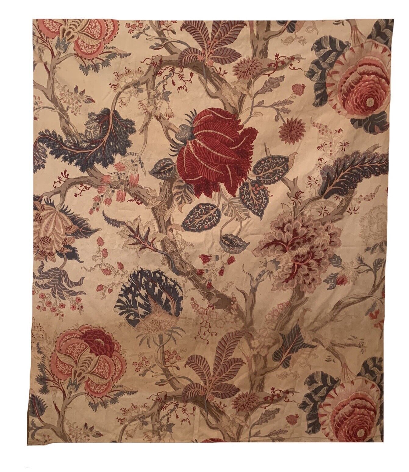 Beautiful important 20th Cent French exotic floral jacobean fabric 1175