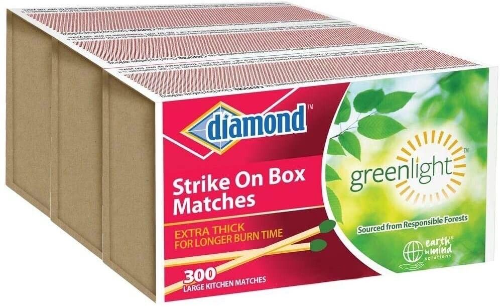 (3 boxes) (300 per box) Diamond Greenlight Strike On Box Matches Use Anywhere